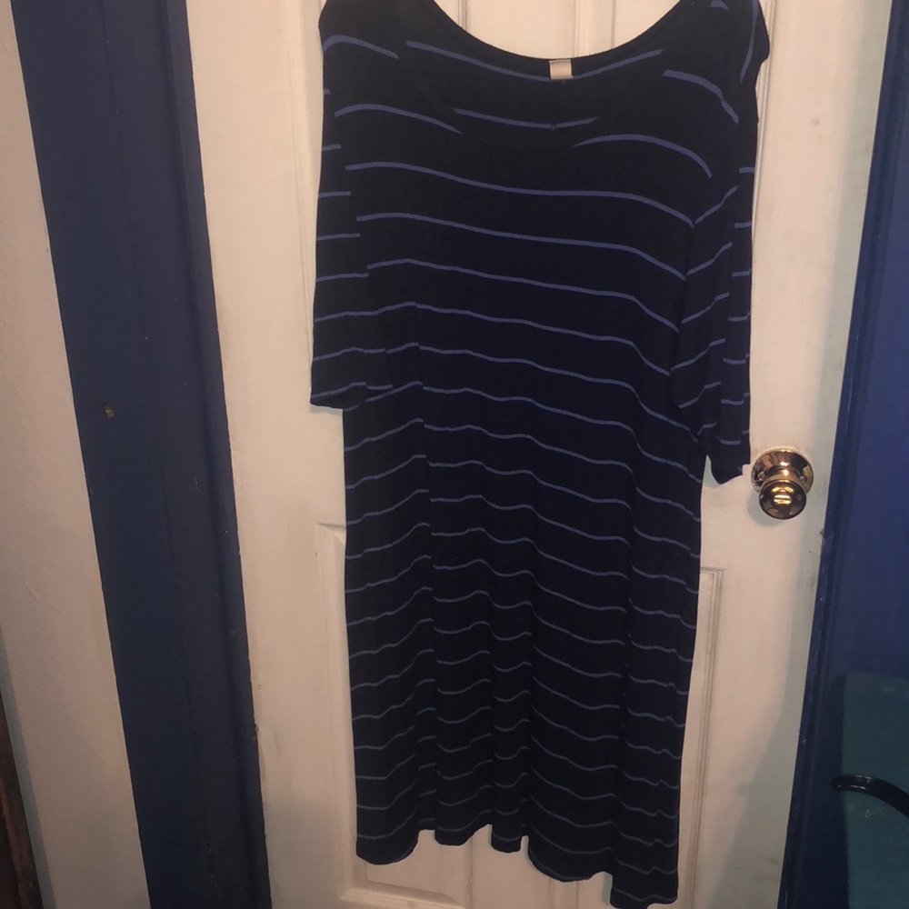 Blue stripe dress.